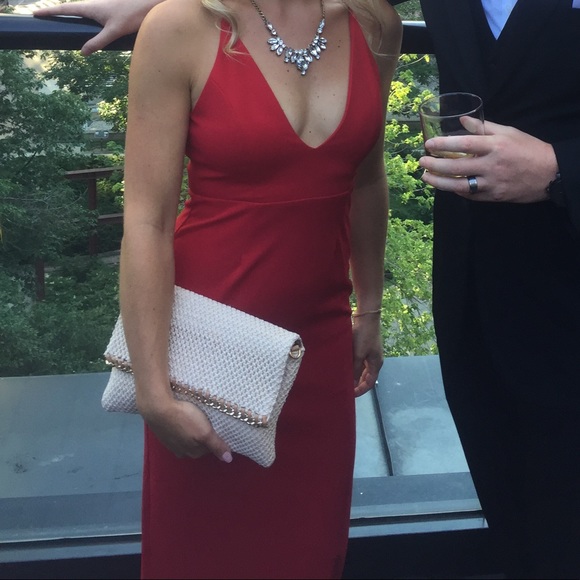 x Love Indie Polly V Cut Maxi Dress in Red - Picture 12 of 12